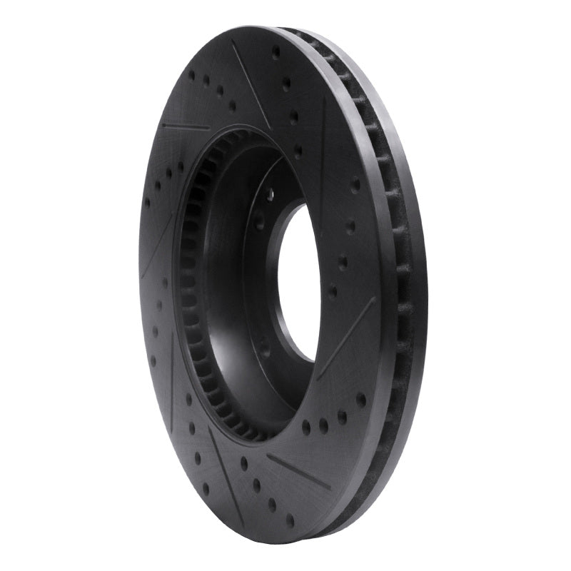 R1 Concepts R1 2007-2009 Kia Sorento Front Left Drilled & Slotted Black Brake Rotor