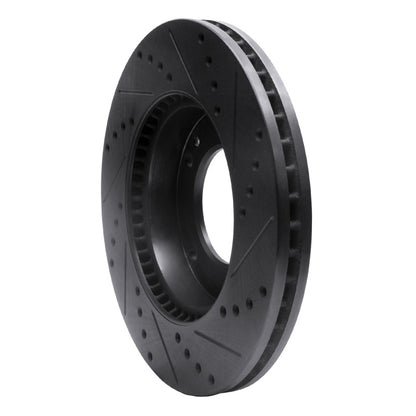 R1 Concepts R1 2007-2009 Kia Sorento Front Left Drilled & Slotted Black Brake Rotor