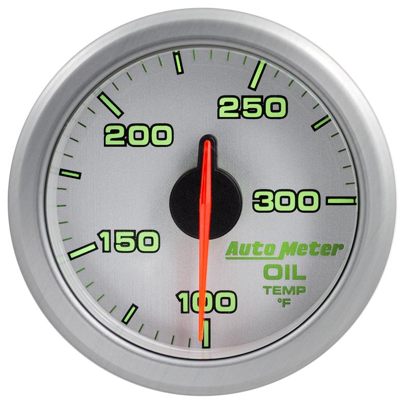 Autometer Airdrive 2-1/6in Oil Temp Gauge 100-300 Degrees F - Silver