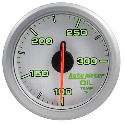 Autometer Airdrive 2-1/6in Oil Temp Gauge 100-300 Degrees F - Silver