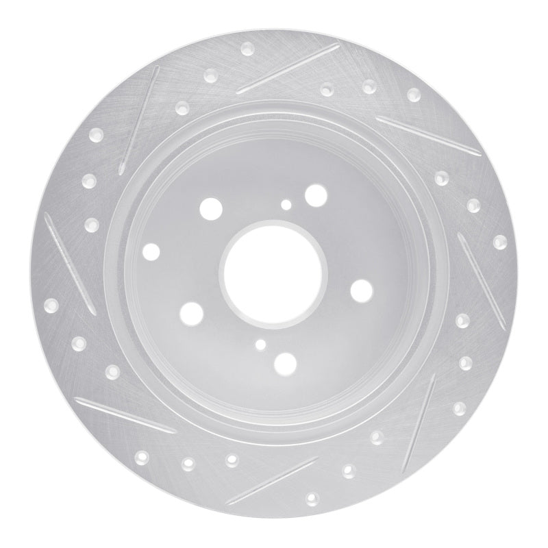 R1 Concepts R1 12-20 Toyota Prius V Rear Right Drilled & Slotted Silver Brake Rotor