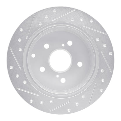 R1 Concepts R1 12-20 Toyota Prius V Rear Right Drilled & Slotted Silver Brake Rotor