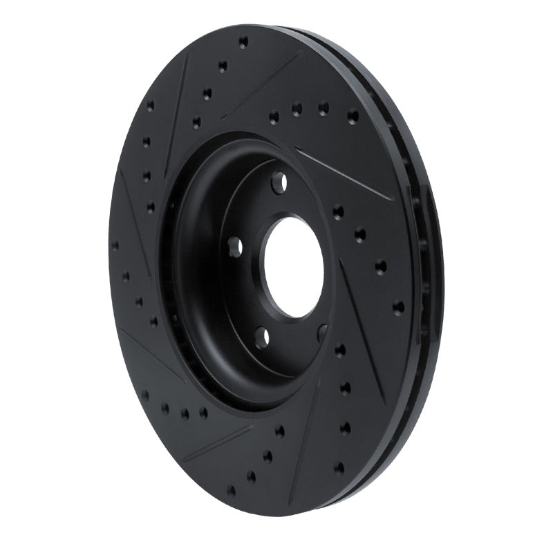 R1 Concepts R1 04-19 Ford C-MAX Front Right Drilled & Slotted Black Brake Rotor