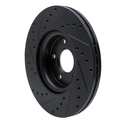 R1 Concepts R1 04-19 Ford C-MAX Front Right Drilled & Slotted Black Brake Rotor