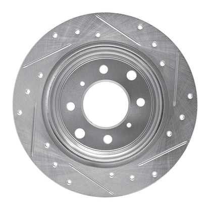 R1 Concepts R1 64-94 Alfa Romeo Giulia Sprint Rear Left Drilled & Slotted Silver Brake Rotor