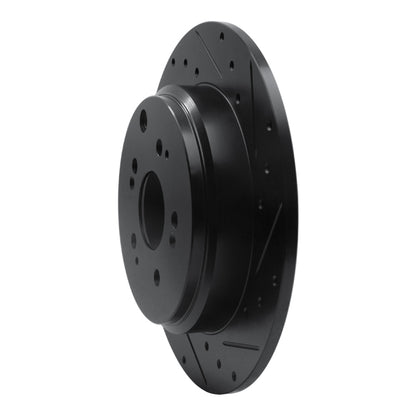 R1 Concepts R1 07-17 Acura MDX Rear Right Drilled & Slotted Black Brake Rotor