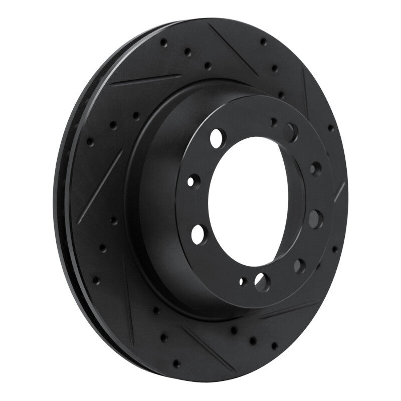 R1 Concepts R1 86-95 Porsche 944 Turbo Rear Right Drilled & Slotted Black Brake Rotor