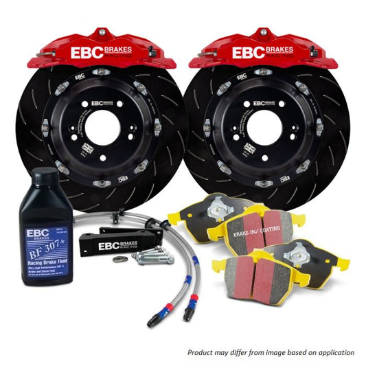 EBC BBK010RED1 Big Brake Kit Front 330x28mm Curved Slotted Apollo4 Red