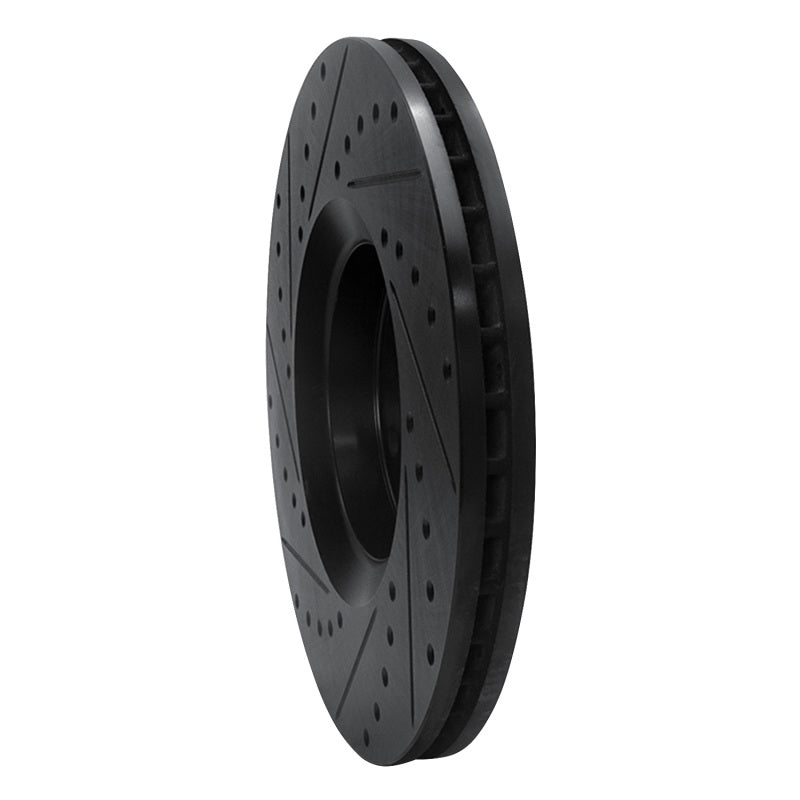 R1 Concepts R1 03-11 Cadillac BLS (Mexico) Front Right Drilled & Slotted Black Brake Rotor