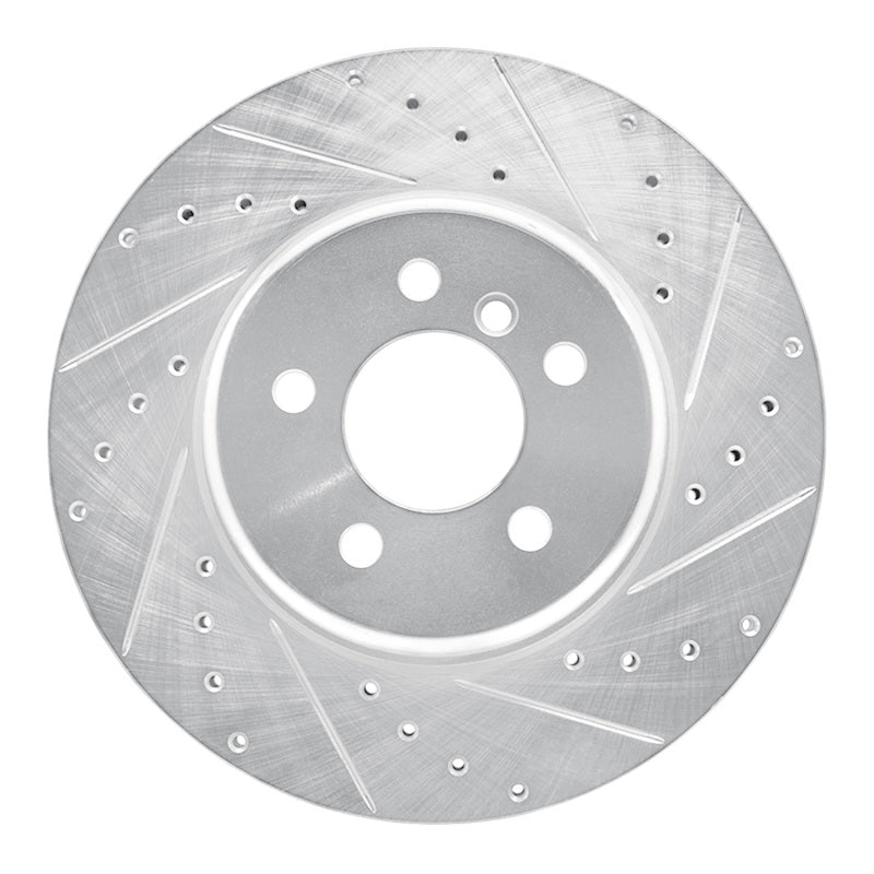 R1 Concepts R1 10-19 BMW 550I Rear Right Drilled & Slotted Silver Brake Rotor