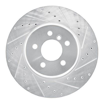 R1 Concepts R1 10-19 BMW 550I Rear Right Drilled & Slotted Silver Brake Rotor