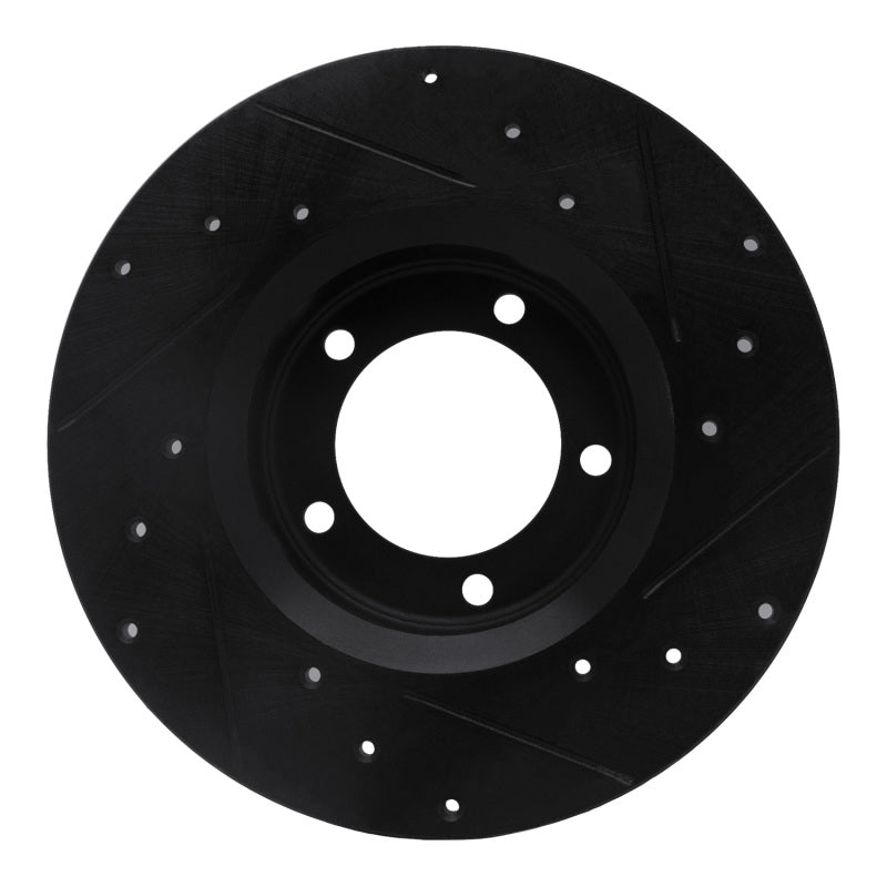R1 Concepts R1 75-83 Toyota Pickup Front Left Drilled & Slotted Black Brake Rotor