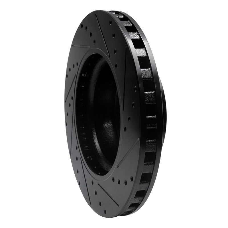 R1 Concepts R1 05-06 Pontiac GTO Front Left Drilled & Slotted Black Brake Rotor