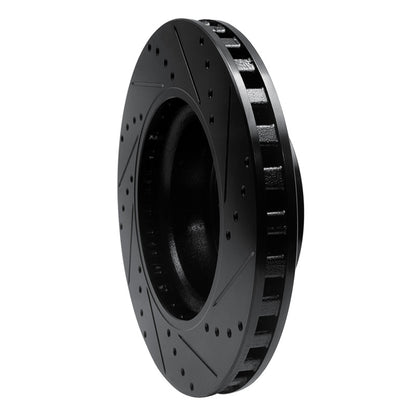 R1 Concepts R1 05-06 Pontiac GTO Front Left Drilled & Slotted Black Brake Rotor