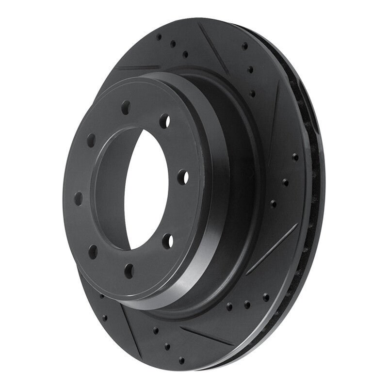 R1 Concepts R1 12-21 Nissan NV1500 Rear Right Drilled & Slotted Black Brake Rotor