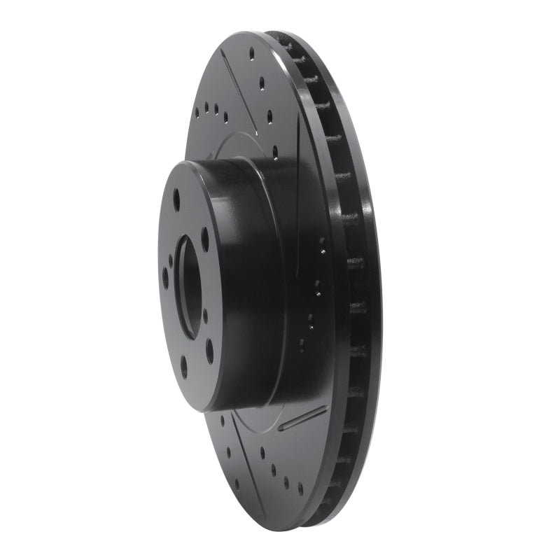 R1 Concepts R1 90-16 Saab 9-2X Front Right Drilled & Slotted Black Brake Rotor