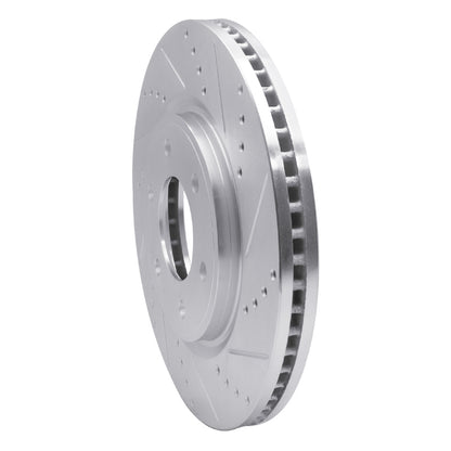 R1 Concepts R1 07-24 Infiniti QX56 Front Right Drilled & Slotted Silver Brake Rotor