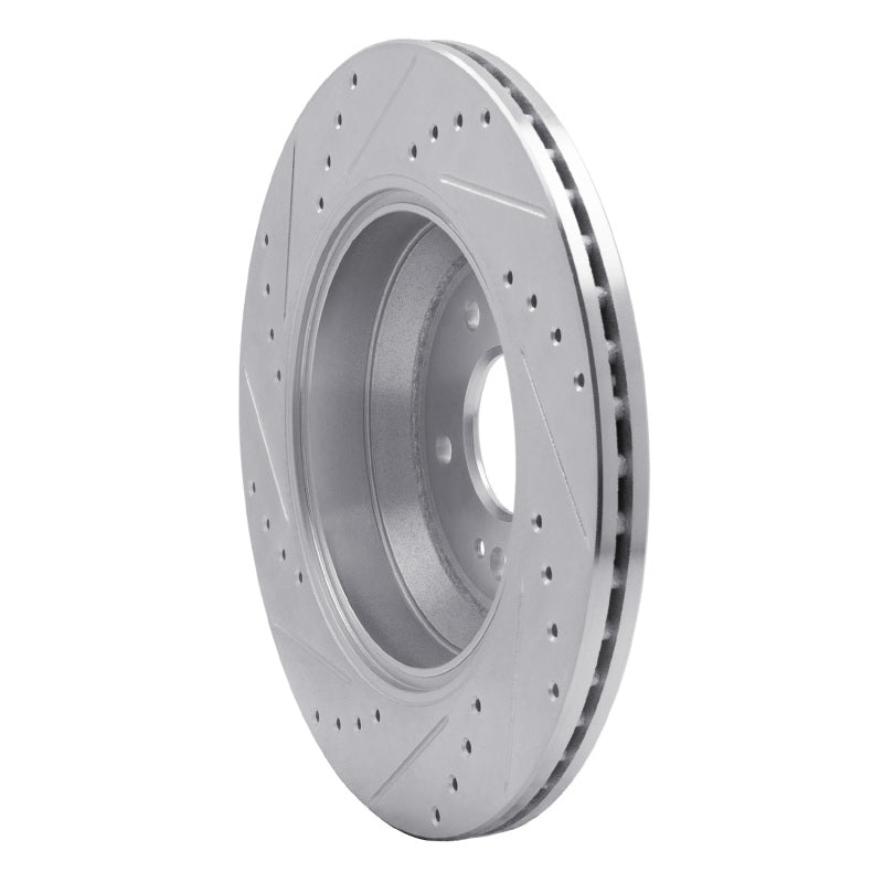 R1 Concepts R1 18-23 Genesis G80 Rear Right Drilled & Slotted Silver Brake Rotor