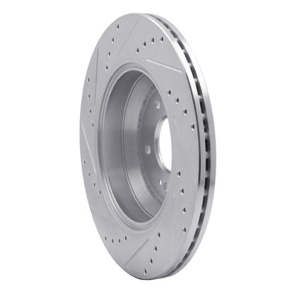 R1 Concepts R1 18-23 Genesis G80 Rear Right Drilled & Slotted Silver Brake Rotor
