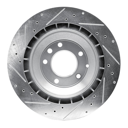 R1 Concepts R1 05-18 Porsche CAYENNE Rear Left Drilled & Slotted Silver Brake Rotor
