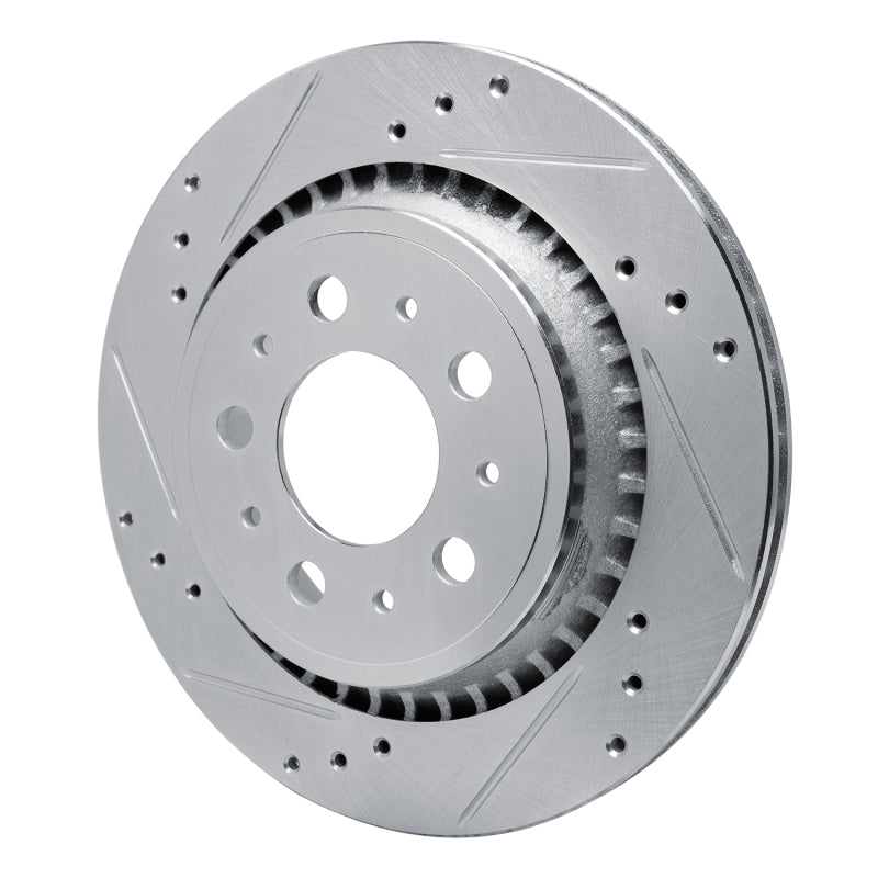 R1 Concepts R1 00-00 Volvo V70 Rear Left Drilled & Slotted Silver Brake Rotor