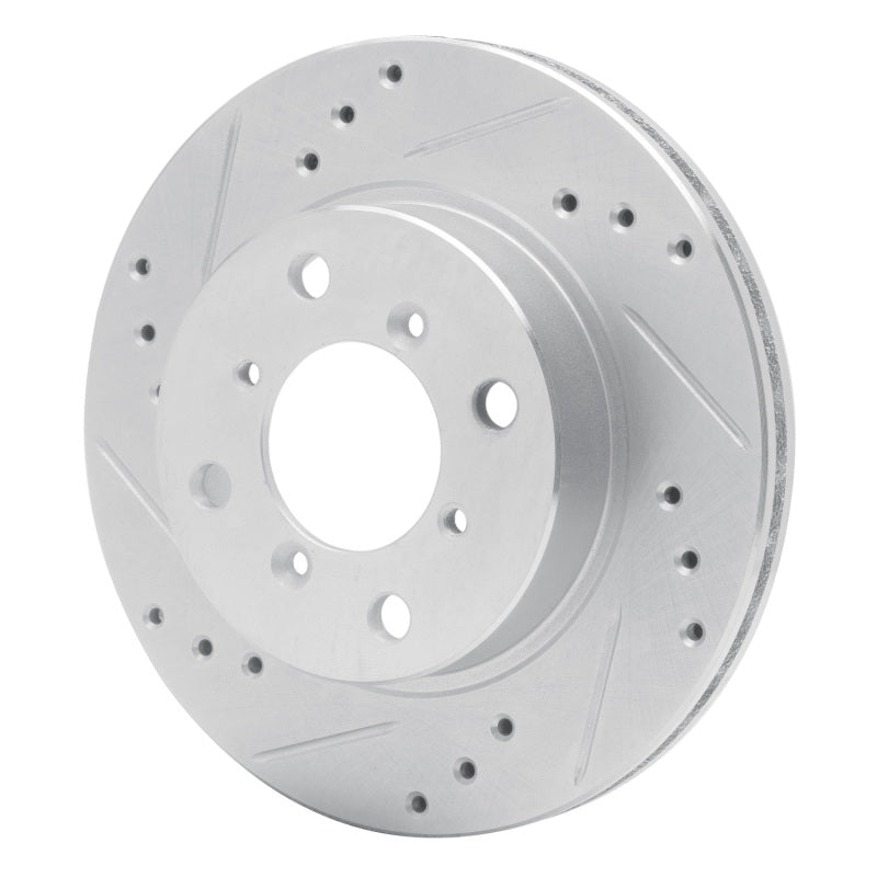 R1 Concepts R1 95-02 Suzuki Esteem Front Left Drilled & Slotted Silver Brake Rotor