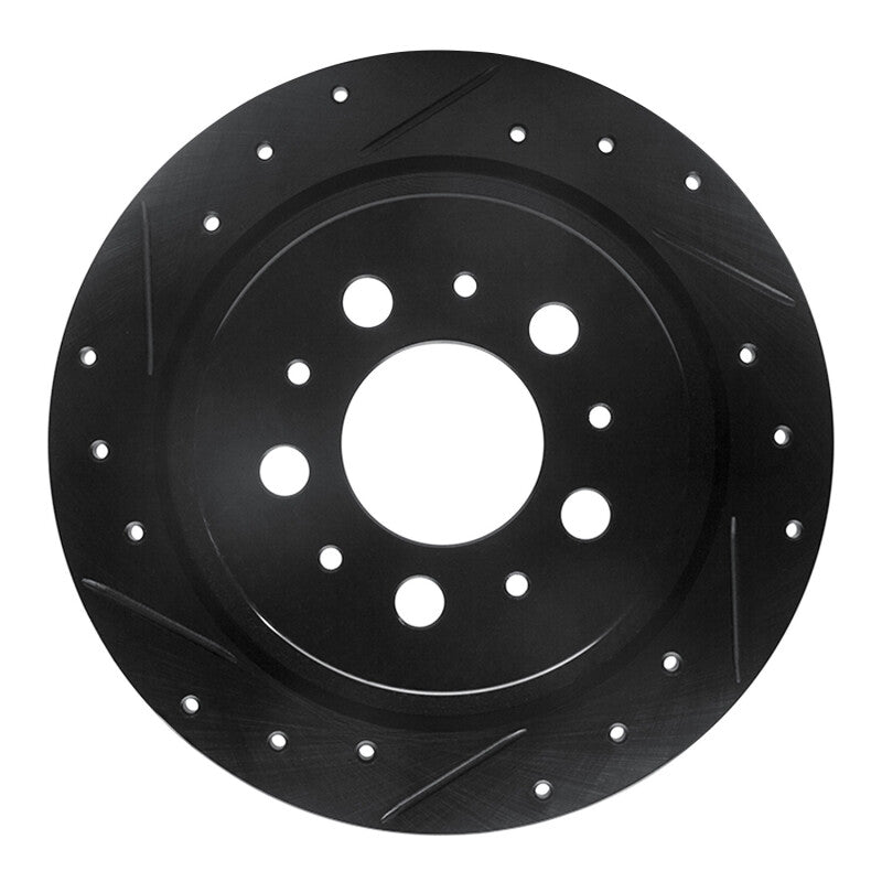 R1 Concepts R1 97-98 Volvo V90 Rear Left Drilled & Slotted Black Brake Rotor