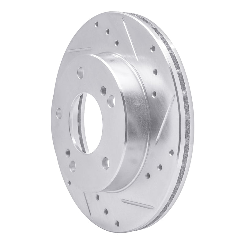 R1 Concepts R1 94-96 Nissan 240SX Front Right Drilled & Slotted Silver Brake Rotor