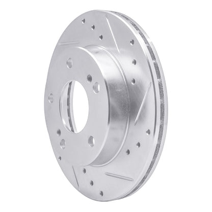 R1 Concepts R1 94-96 Nissan 240SX Front Right Drilled & Slotted Silver Brake Rotor