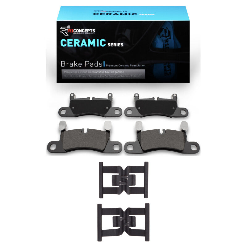 R1 Concepts R1 11-18 Porsche Cayenne Rear Ceramic Brake Pads & Hardware Kit