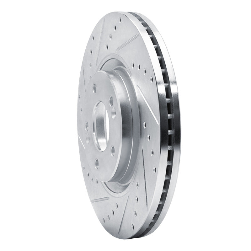 R1 Concepts R1 17-20 Kia Cadenza Front Left Drilled & Slotted Silver Brake Rotor