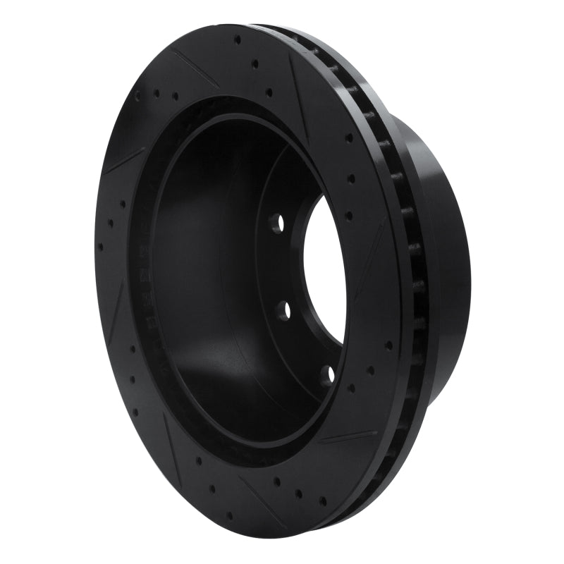 R1 Concepts R1 11-25 Chevrolet Silverado 3500 HD Rear Left Drilled & Slotted Black Brake Rotor