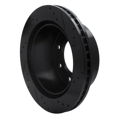 R1 Concepts R1 11-25 Chevrolet Silverado 3500 HD Rear Left Drilled & Slotted Black Brake Rotor
