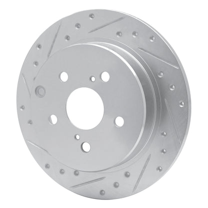 R1 Concepts R1 12-20 Toyota Mirai Rear Left Drilled & Slotted Silver Brake Rotor