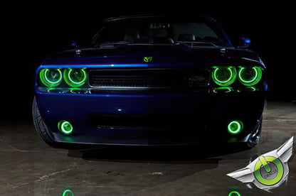 ORACLE Lighting Oracle 08-14 Dodge Challenger LED Projector Headlight Halo Kit - Green