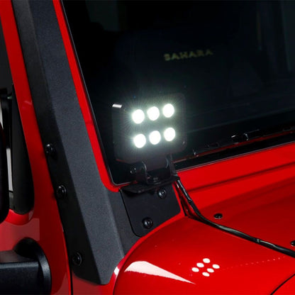 Putco 07-18 Jeep Wrangler JK - Qty 2 Luminix 4in Blocks w/ Window brackets Luminix Jeep LED Kits