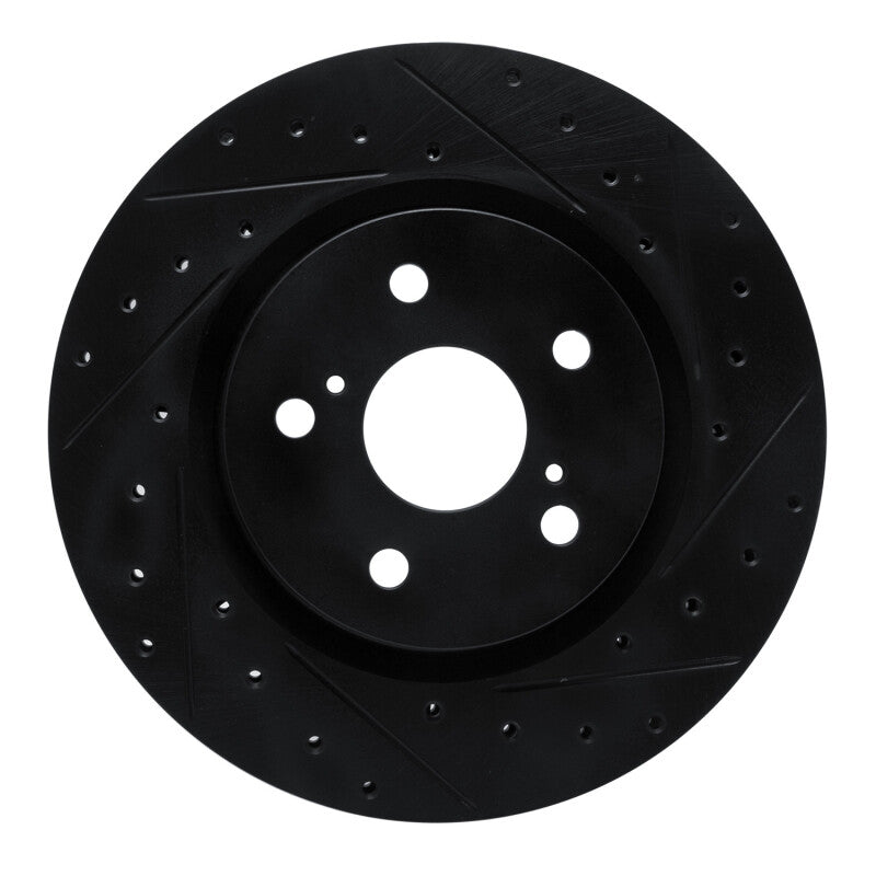 R1 Concepts R1 18-25 Lexus UX250h Front Right Drilled & Slotted Black Brake Rotor