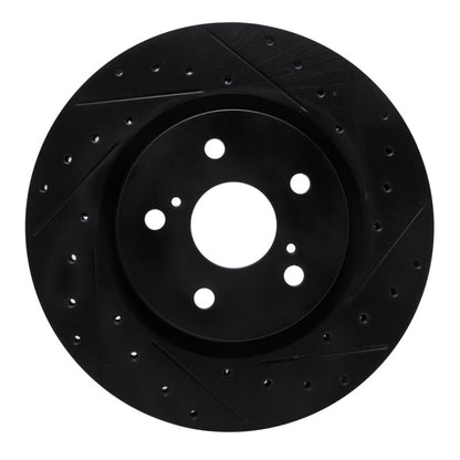 R1 Concepts R1 18-25 Lexus UX250h Front Right Drilled & Slotted Black Brake Rotor
