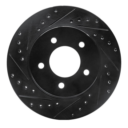 R1 Concepts R1 87-90 Dodge Dakota 4WD Front Left Drilled & Slotted Black Brake Rotor