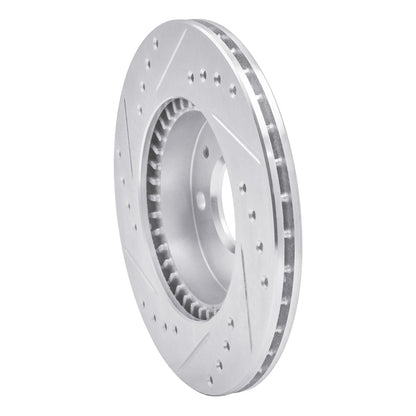 R1 Concepts R1 95-00 Nissan Sentra Front Right Drilled & Slotted Silver Brake Rotor