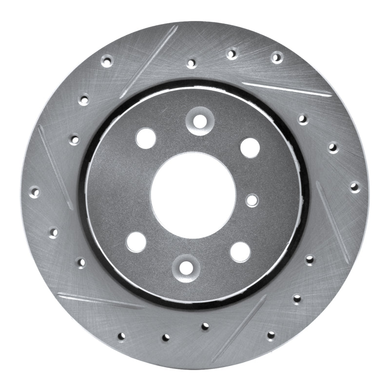 R1 Concepts R1 94-00 Kia SPECTRA Front Left Drilled & Slotted Silver Brake Rotor