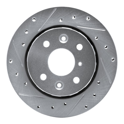 R1 Concepts R1 94-00 Kia SPECTRA Front Left Drilled & Slotted Silver Brake Rotor