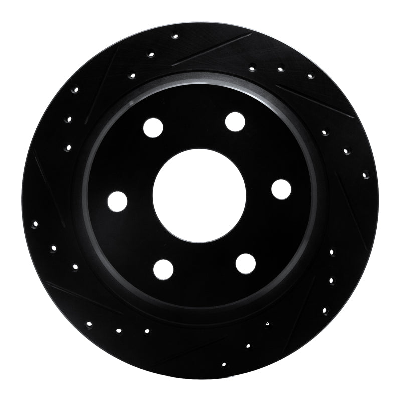 R1 Concepts R1 99-07 Chevrolet AVALANCHE 1500 Rear Left Drilled & Slotted Black Brake Rotor