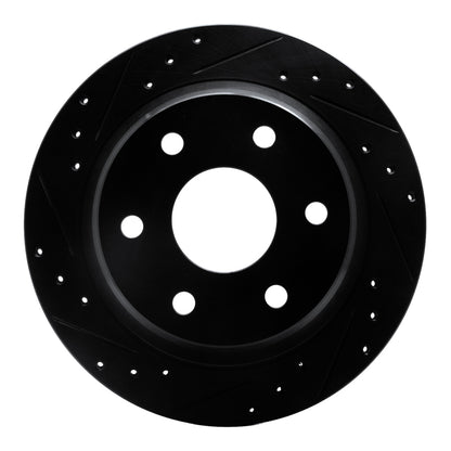 R1 Concepts R1 99-07 Chevrolet AVALANCHE 1500 Rear Left Drilled & Slotted Black Brake Rotor