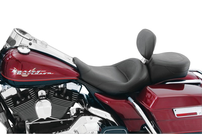 Mustang Motorcycle Mustang 97-07 Harley Rd King, 06-07 Str Glide, 00-05 Eagle Std Solo Seat W/Driver Backrest - Black