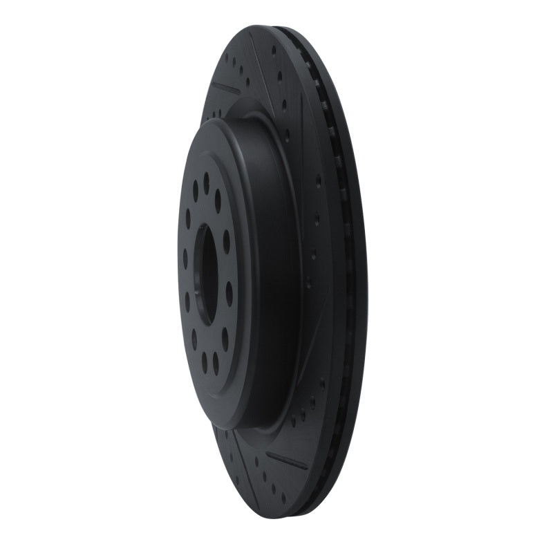 R1 Concepts R1 19-25 Ram 1500 Rear Right Drilled & Slotted Black Brake Rotor