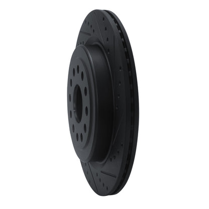 R1 Concepts R1 19-25 Ram 1500 Rear Right Drilled & Slotted Black Brake Rotor
