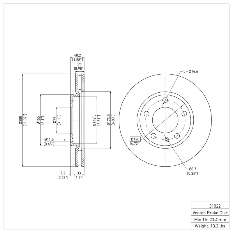 DFC 88-91 BMW M3 Front Brake Rotor