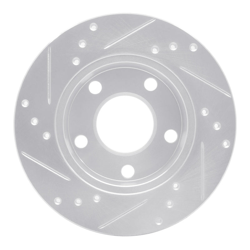 R1 Concepts R1 80-91 Audi 5000S Rear Right Drilled & Slotted Silver Brake Rotor