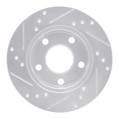 R1 Concepts R1 80-91 Audi 5000S Rear Right Drilled & Slotted Silver Brake Rotor